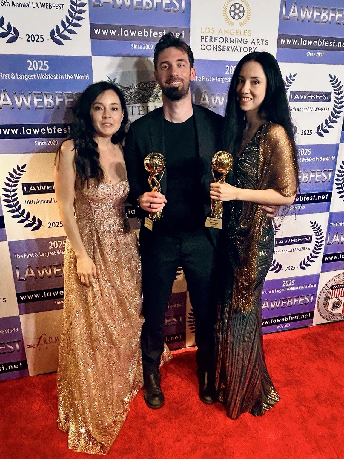 Lorenzo Soldini and members of the Stryx team at LA Webfest 2025